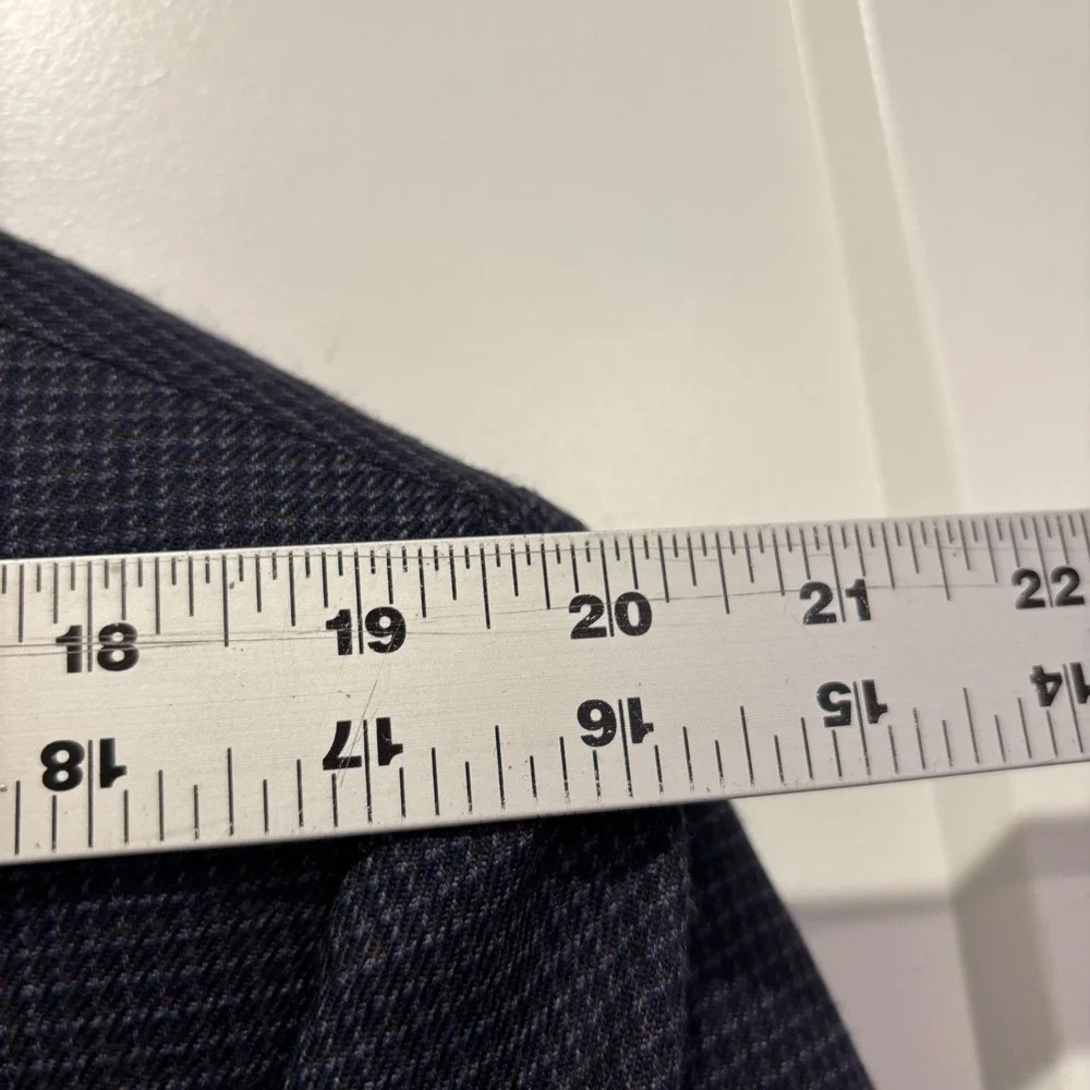 Jack Victor Mens 46R Blazer‎ Navy Blue Brown Wool Sport Coat Von Maur Canada 46R